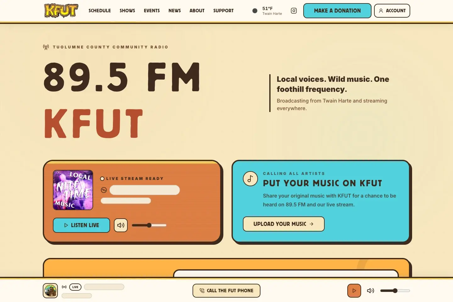 KFUT community radio desktop interface