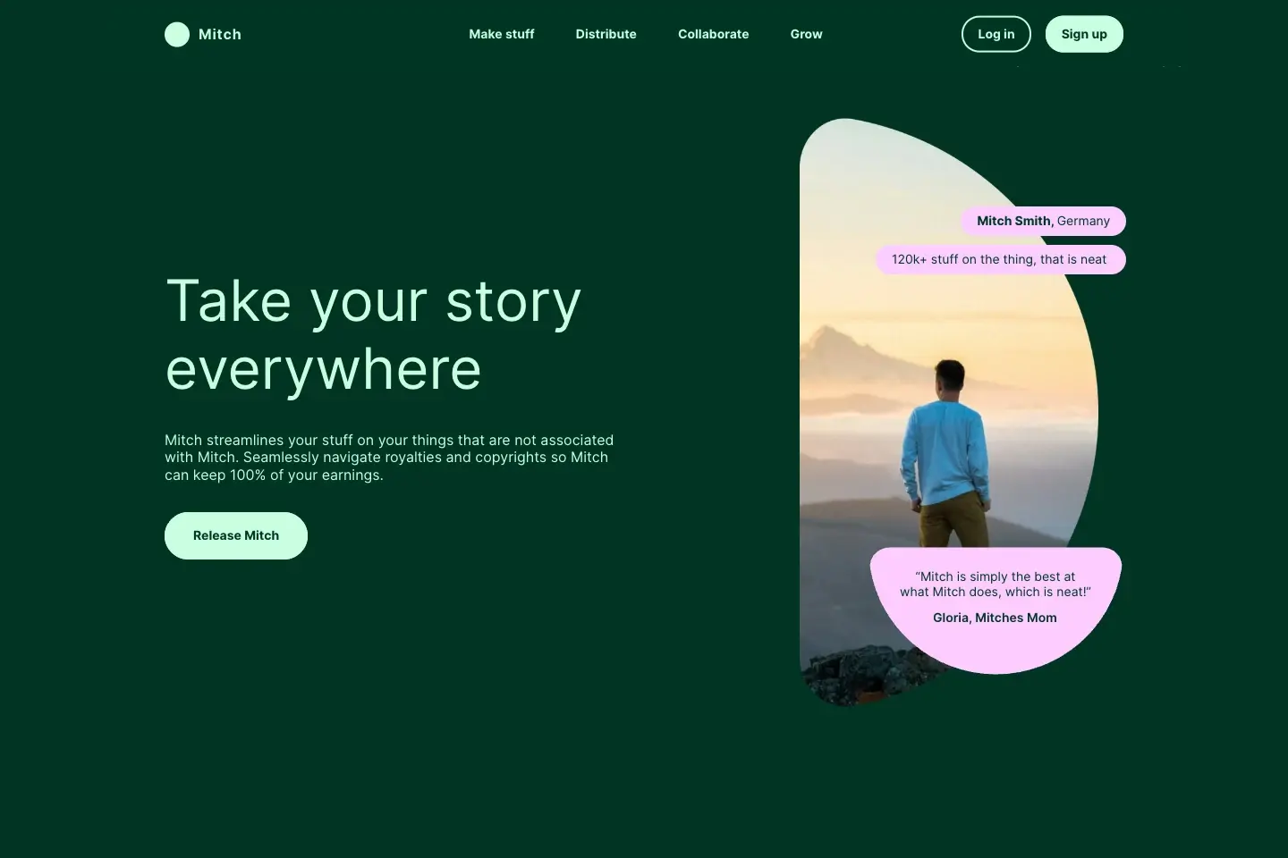 service landing-page template desktop interface