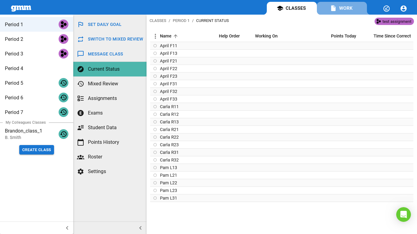 Archived Get More Math teacher interface